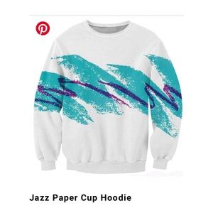 90’s Jazz Paper Water Cup Design Crewneck Sweatshirt